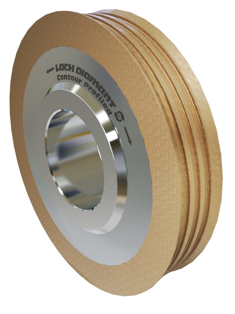 The unique metal bond of the »contour-profiled« diamond and CBN grinding wheel makes the process of deep grinding significantly easier